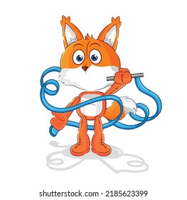 the fox Rhythmic Gymnastics mascot. cartoon vector