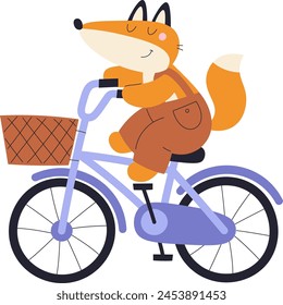 Ilustración vectorial de bicicleta de Fox Riding