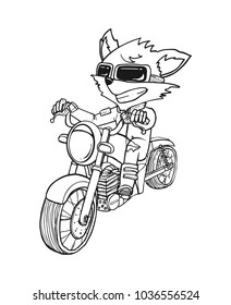 Fox riding the motorcycle