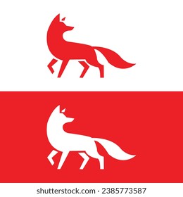 fox run  logo icon design vector