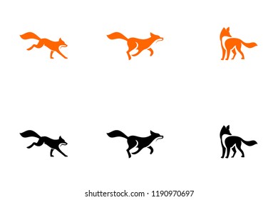 fox run unique logo icon design vector