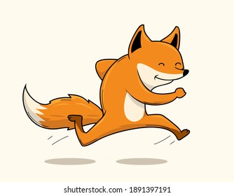 Fox Running Cartoon Run and Jump