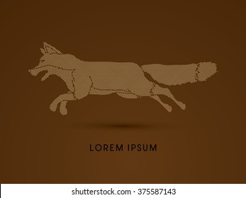 Fox Running designed using dots and spots graphic vector.