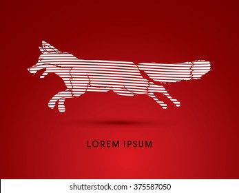 Fox Running designed using line graphic vector.