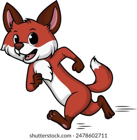 Fox running fast vector illustration