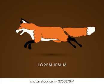 Fox Running graphic vector.