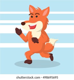 fox running vector illustration design