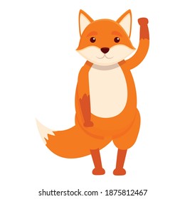 Fox say hello icon. Cartoon of fox say hello vector icon for web design isolated on white background
