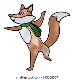 fox with a scarf. christmas animal celebration