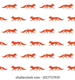 Fox seamless pattern. 