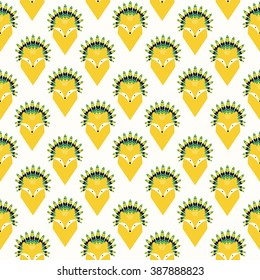 Fox seamless pattern.