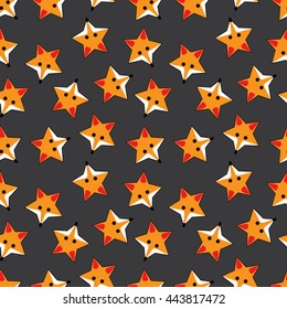 Fox Seamless Pattern.  