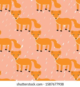 Fox seamless pattern design. animal colorful cute illustration. Can use for print, template, fabric, presentation, textile, banner, poster