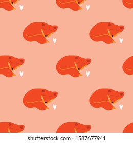Fox seamless pattern design. animal colorful cute illustration. Can use for print, template, fabric, presentation, textile, banner, poster