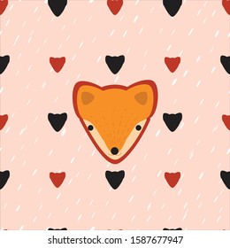 Fox seamless pattern design. animal colorful cute illustration. Can use for print, template, fabric, presentation, textile, banner, poster
