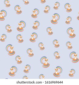 Fox seamless pattern. Vector illustration