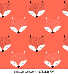 Fox seamless pattern vector illustration for t-shirt design. Vector illustration design for fashion fabrics, textile graphics, prints.