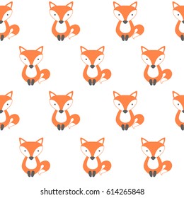 Fox seamless pattern. Vector illustration