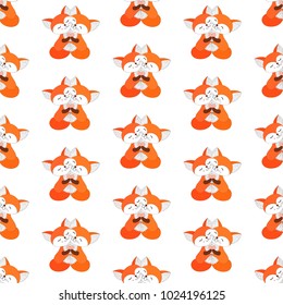 Fox Seamless Vector Pattern.Vector background
