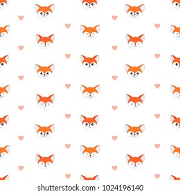 Fox Seamless Vector Pattern.Vector background