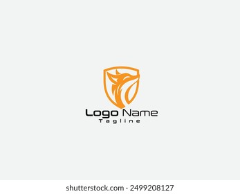 Fox security logo design. Wolf shield logo design. Fox animal head vector. Modern Fox Logo Design for Branding Excellence