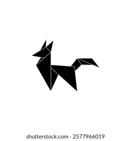 Fox Shape Inspired by Origami Form, can use for Logo, Pictogram, Cute Animal Figure, Website, Apps, or Graphic Design Element. Vector Illustration