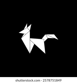 Fox Shape Inspired by Origami Form, can use for Logo, Pictogram, Cute Animal Figure, Website, Apps, or Graphic Design Element. Vector Illustration