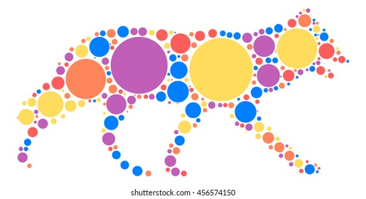 fox shape vector design by color point
