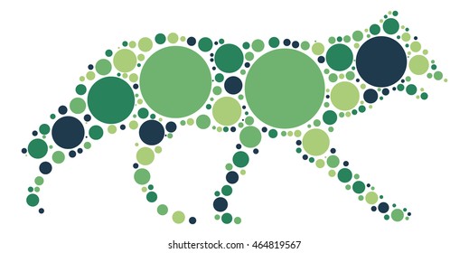 fox shape vector design by color point