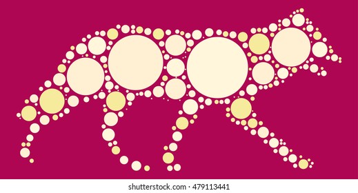 fox shape vector design by color point
