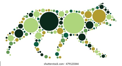 fox shape vector design by color point