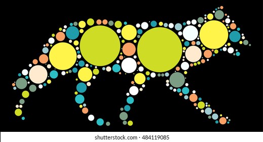 fox shape vector design by color point
