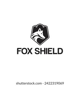 Fox shield logo vector simple animals