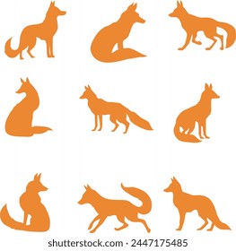 a fox shilouette in vector