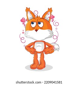 the fox shy vector. cartoon character