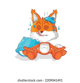 the fox sick vector. cartoon character