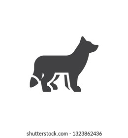 Fox side view vector icon. filled flat sign for mobile concept and web design. fox standing glyph icon. Wild forest symbol, logo illustration. Pixel perfect vector graphics