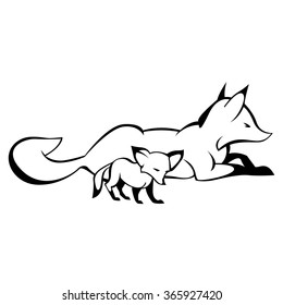 Fox sign in curve lines