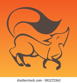Fox sign in curve lines