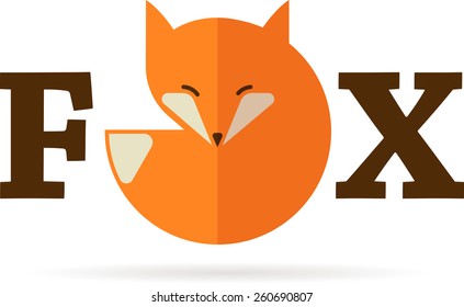 Fox sign, illustration and element. Vector icon