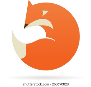 Fox sign, illustration and element. Vector icon