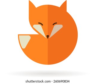 Fox sign, illustration and element. Vector icon