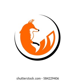 fox silhouette in circle