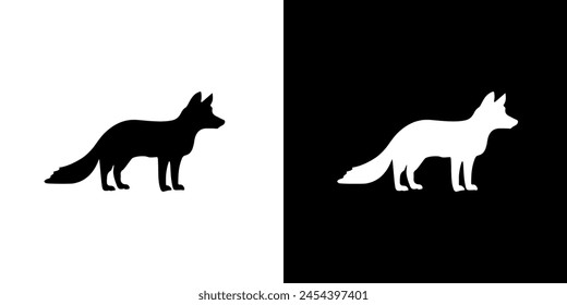 Fox silhouette icon. Animal icon. Black icon. Silhouette icon