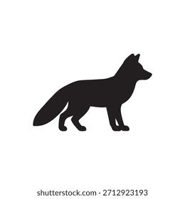 Fox silhouette icon vector flat design