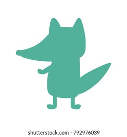 Fox silhouette icon. Wild animals silhouette vector.