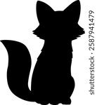 Fox silhouette illustration vector design.