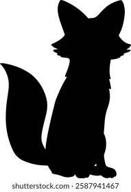 Fox silhouette illustration vector design.