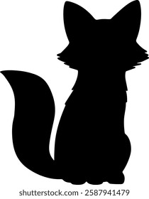 Fox silhouette illustration vector design.
