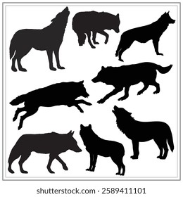 Fox Silhouette, Fox illustration, wolf icon Silhouette, wolf Silhouette illustration